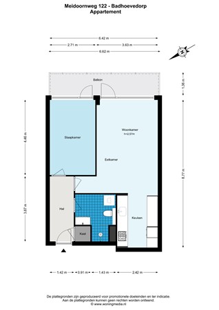 Plattegrond - Meidoornweg 122, 1171 KC Badhoevedorp - Meidoornweg 122 - Badhoevedorp - Appartement - 2D.jpg
